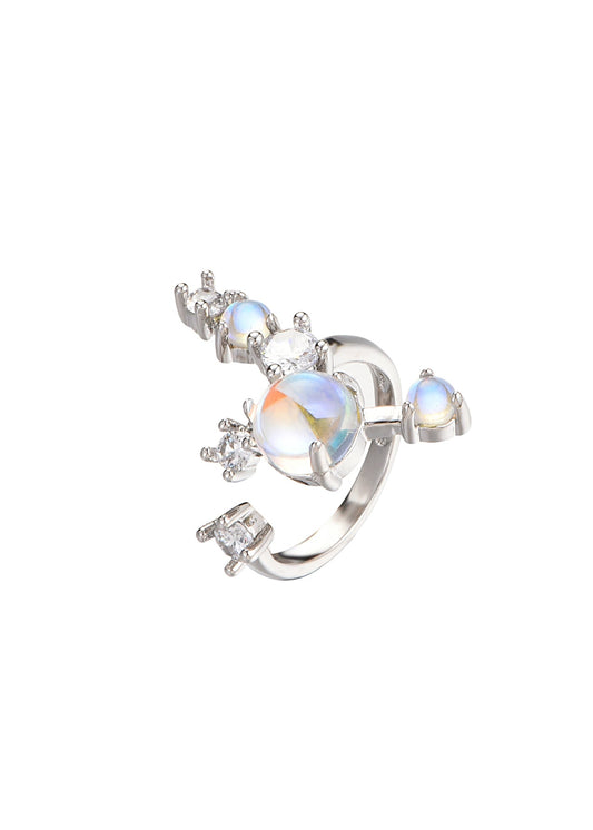 Anello in argento con pietra di luna Vichy