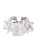 Romantischer Silberring in Lila-Blanc