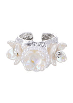 Romantischer Silberring in Lila-Blanc