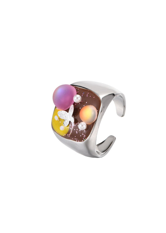Vanna Butterfly Space Silver Ring