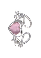 Cyberlove Silberring mit rosa Herz