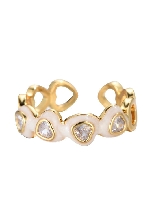 Ida White Love Heart Ring