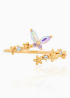 Mini Lila Schmetterling Goldener Ring