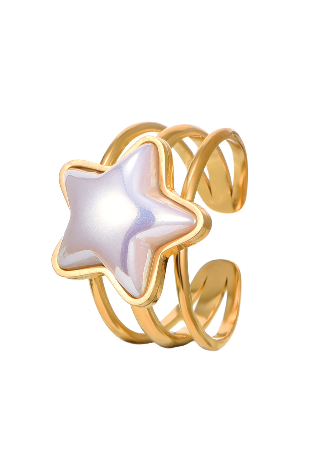 Goldener Ring mit Meerjungfrau-Stern