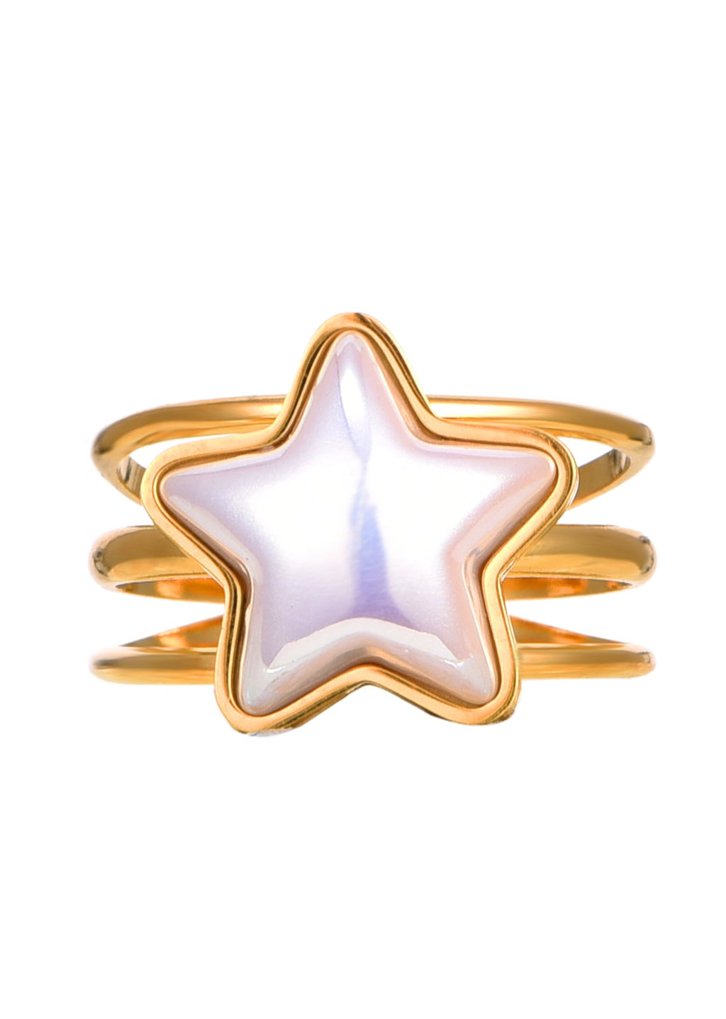 Goldener Ring mit Meerjungfrau-Stern