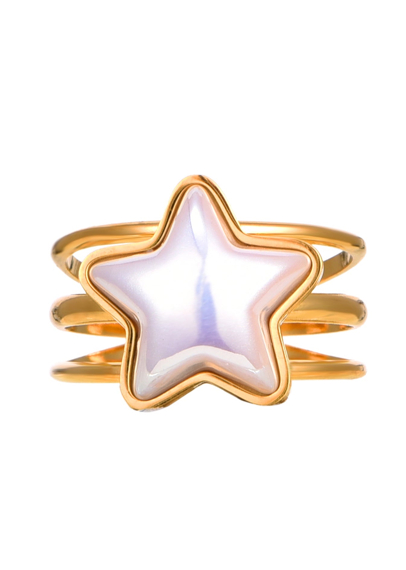 Goldener Ring mit Meerjungfrau-Stern