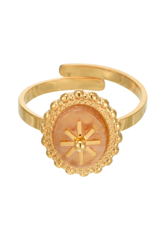 Courteney Rosa Opal Goldener Ring