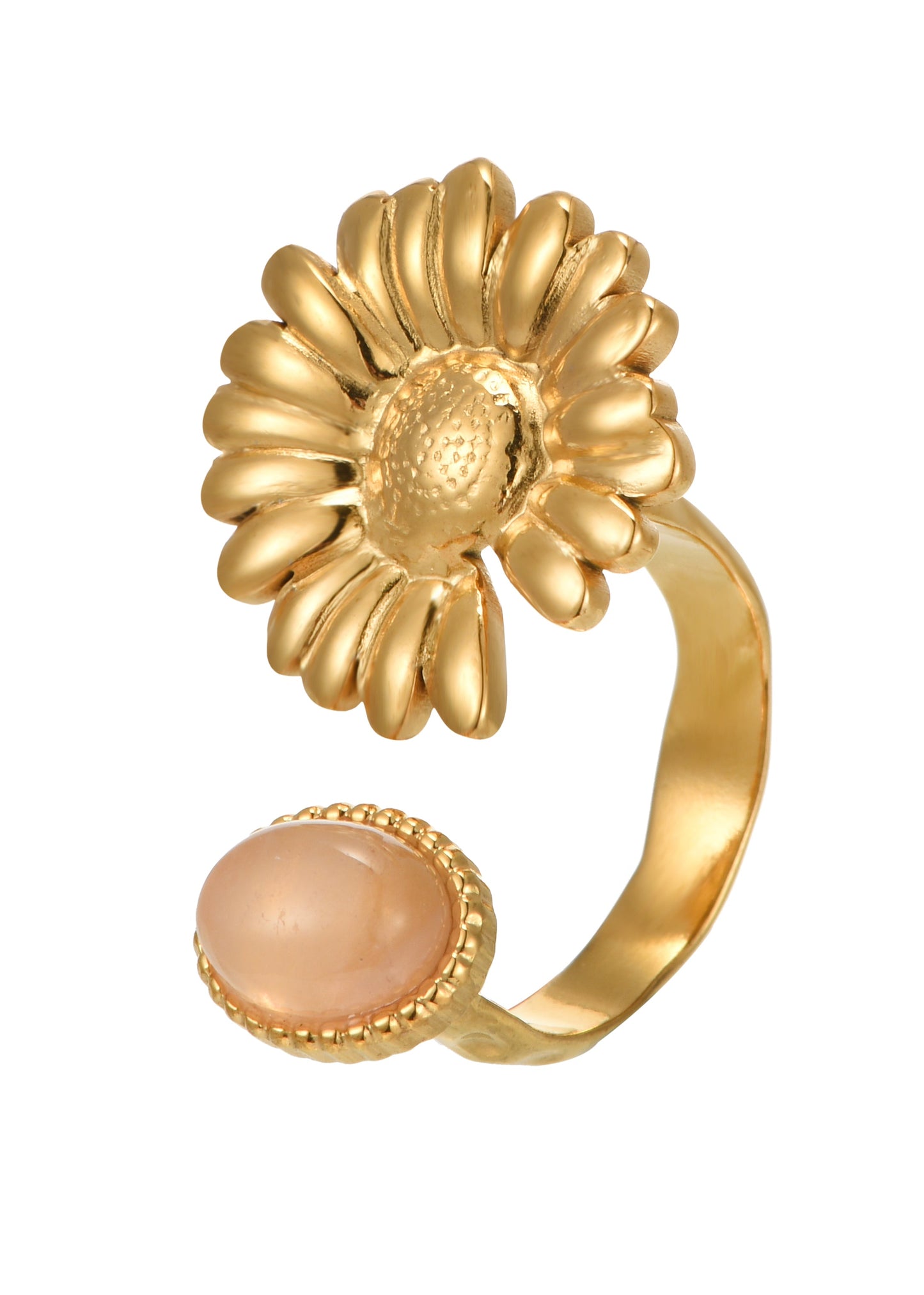 Todd Daisy Flower Rosa Opal Goldener Ring