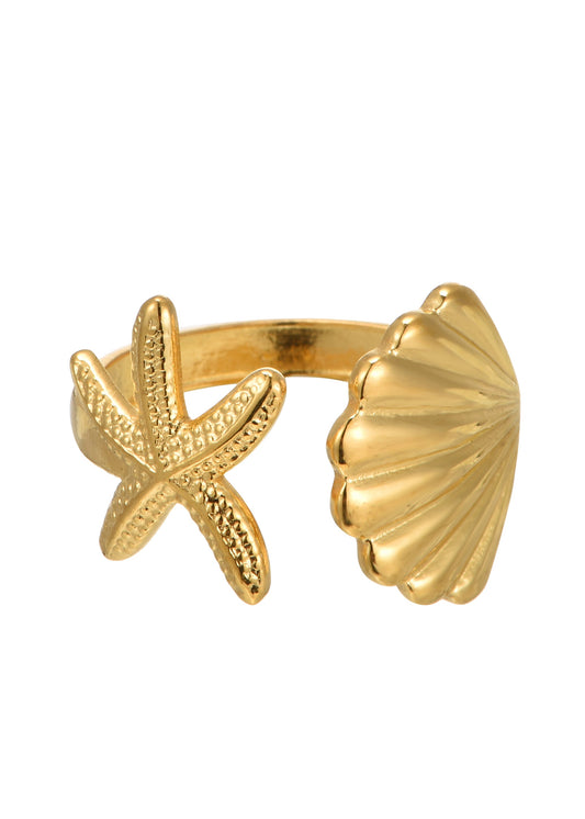 Anello d'oro Todd Shell e Seastar