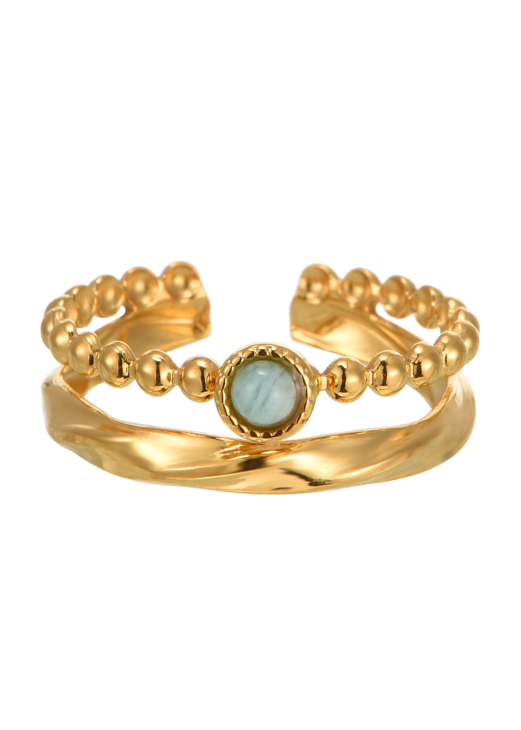 Zoe Amazon Stone Goldener Ring