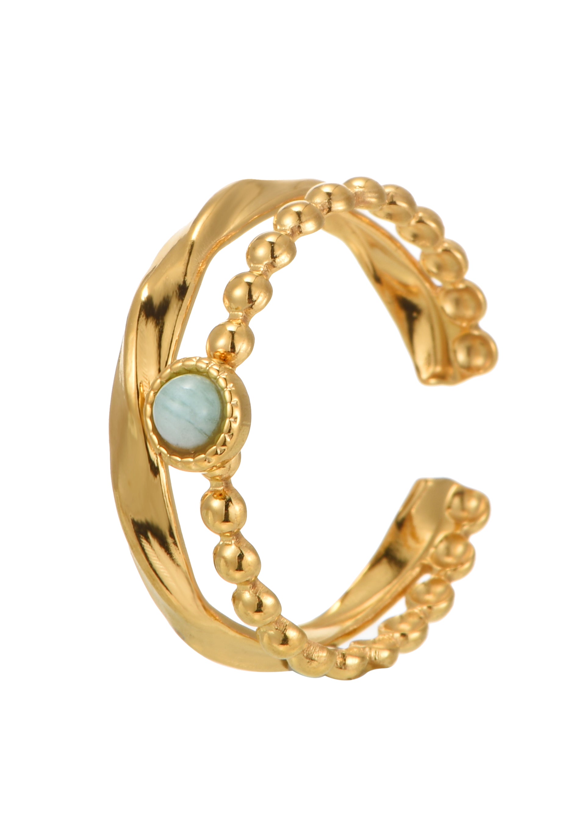 Zoe Amazon Stone Goldener Ring