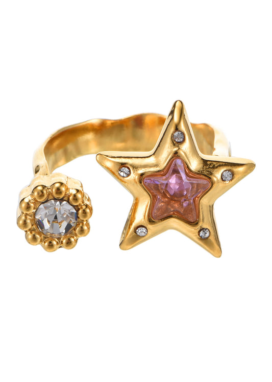Anello Todd &amp; Judy Star rosa dorato