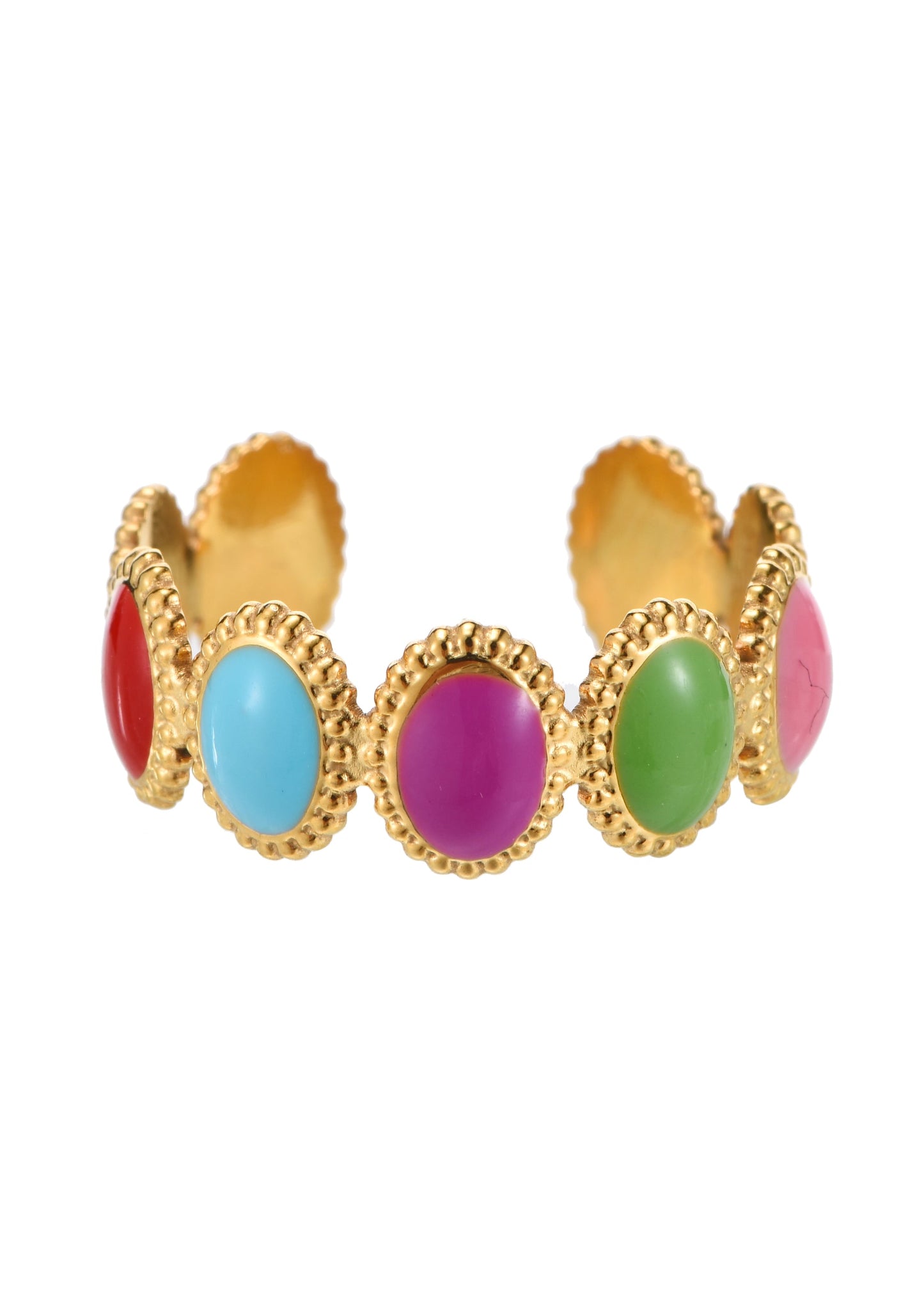 Anello Daphne colorato dorato
