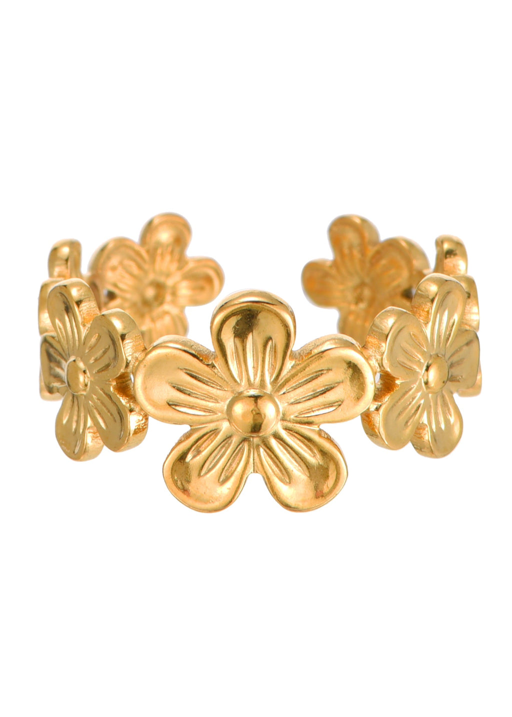 Goldener Ring mit Dschungelblume