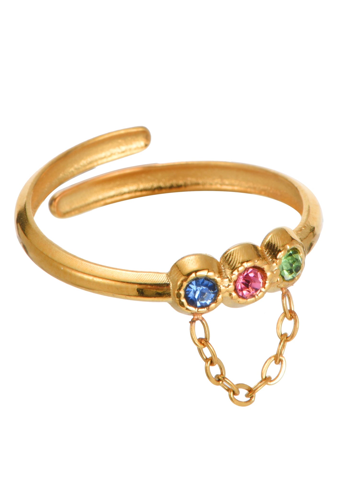 Petit Charlie Goldener Ring mit bunten Steinen
