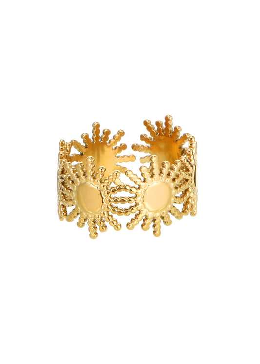 Verstellbarer goldener Ring „Soleil Sun“