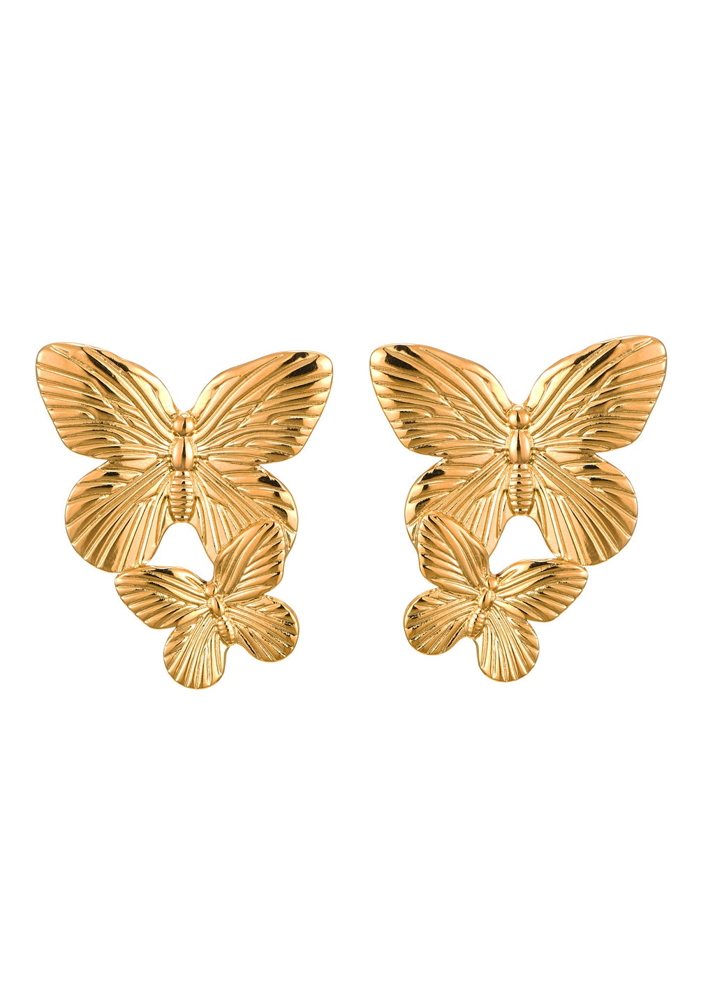 Duo riesige goldene Mottenohrringe