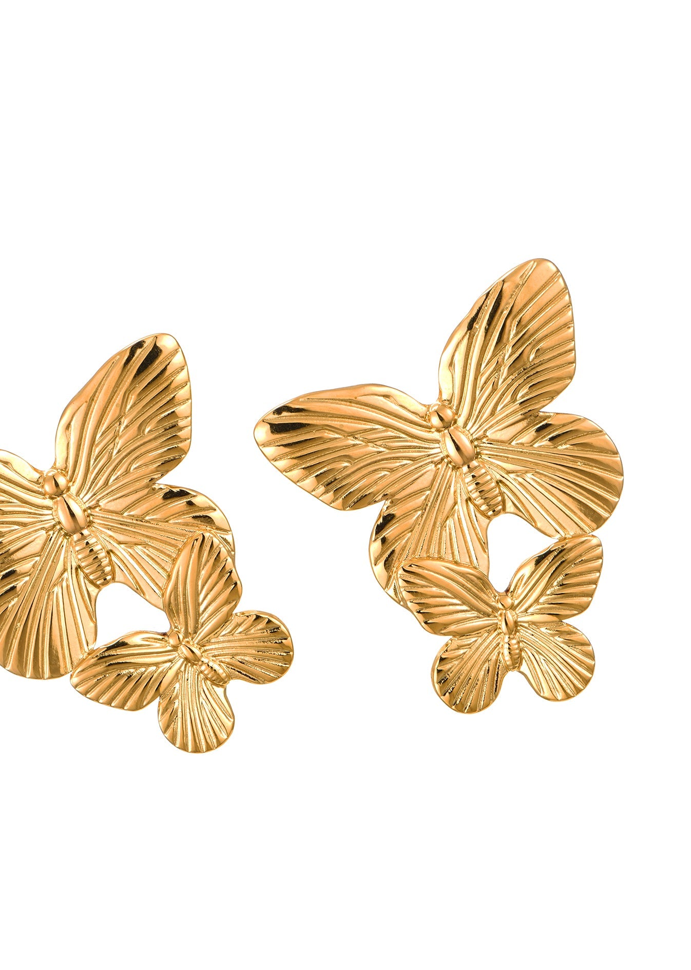 Duo riesige goldene Mottenohrringe