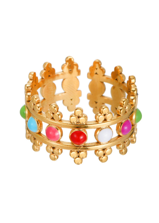 Anello Daphne colorato dorato II