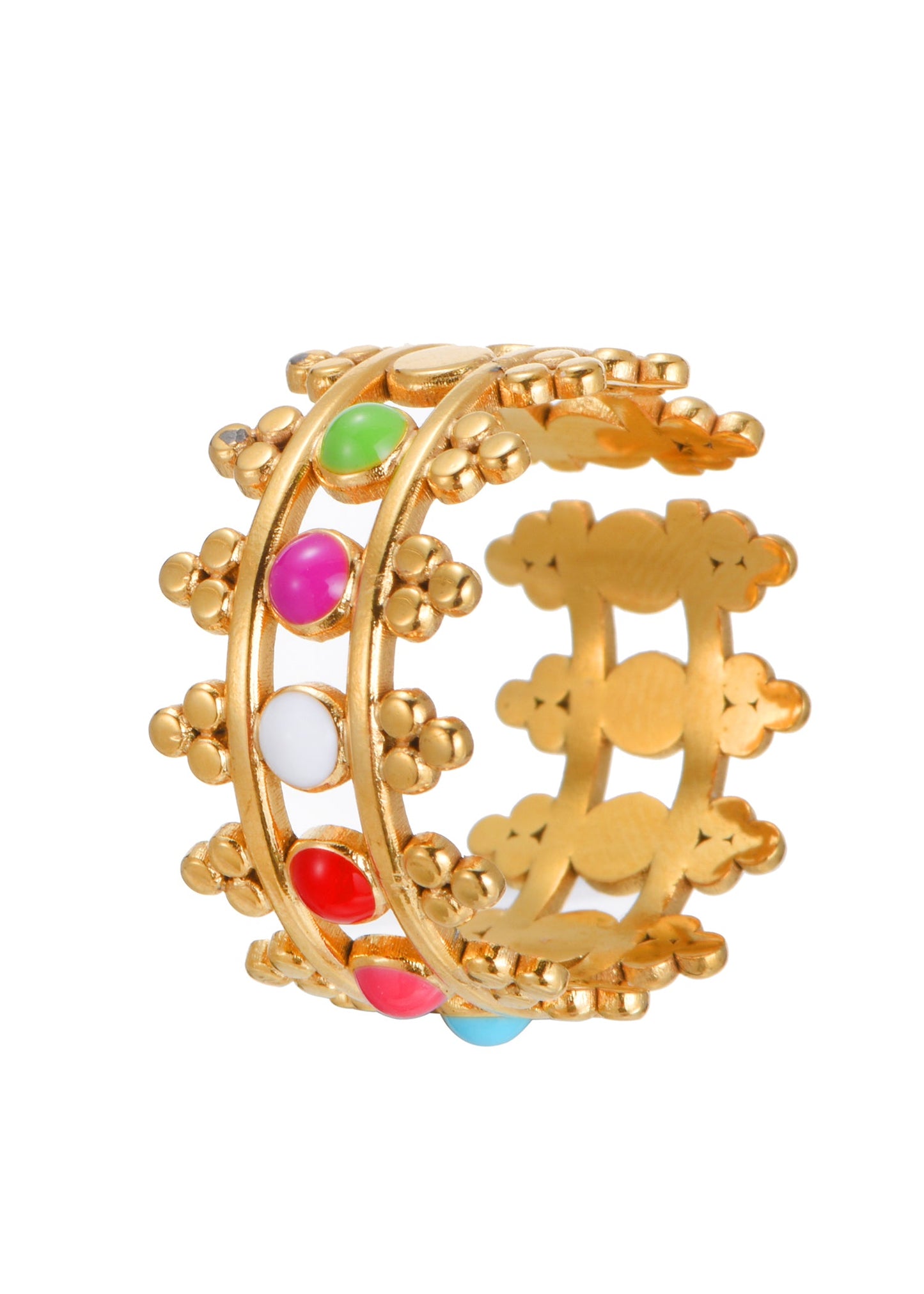 Anello Daphne colorato dorato II