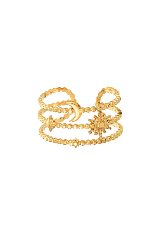 Himmel Stimmung Sonne Stern Mond Goldener Ring