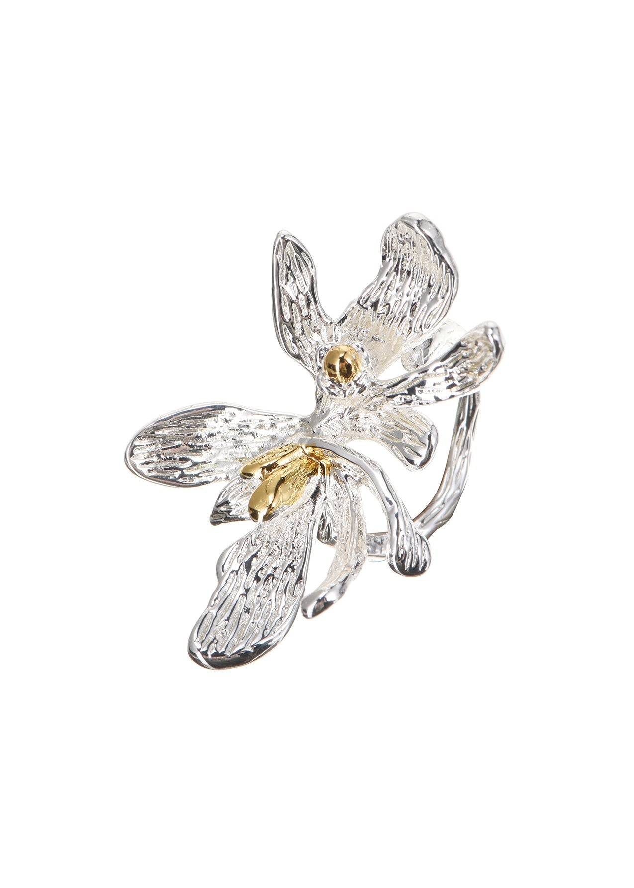 Sandra Wild Flower Silber Goldener Ring