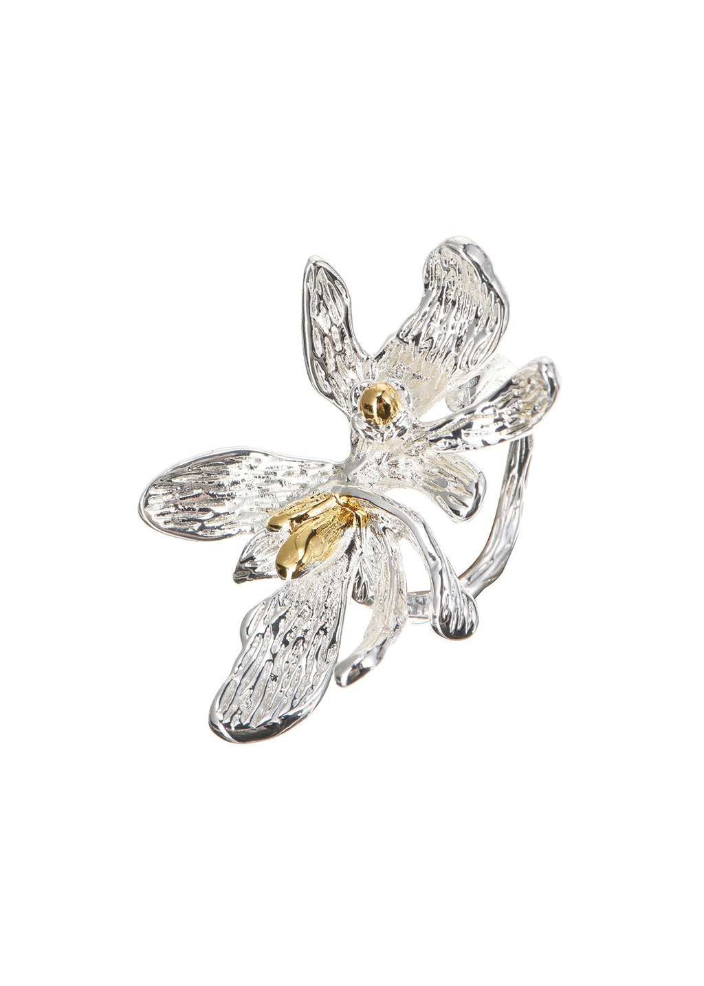 Sandra Wild Flower Silver Golden Ring