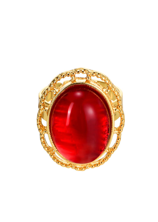 Anello vintage dorato Helena Red