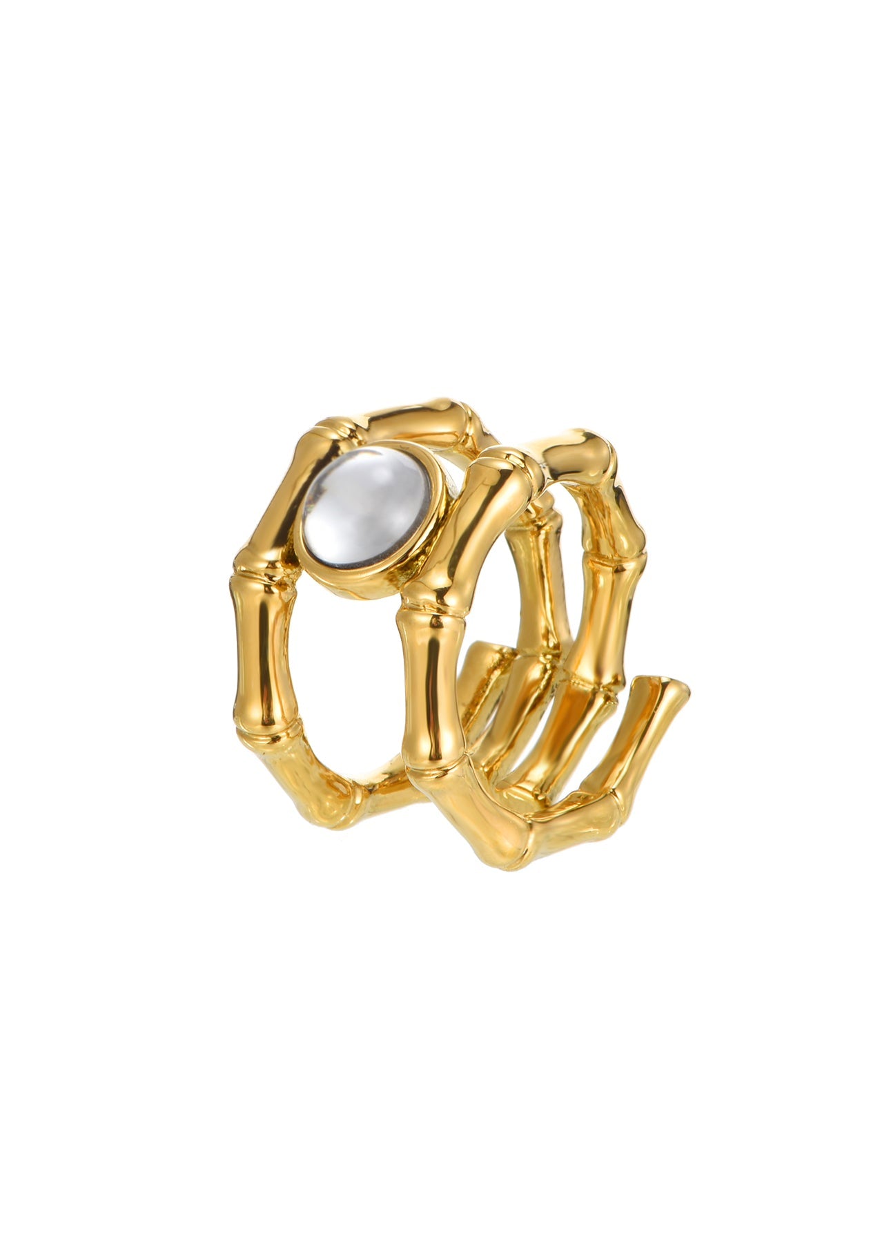 Xanthe Weißer Stein Exotischer Goldring