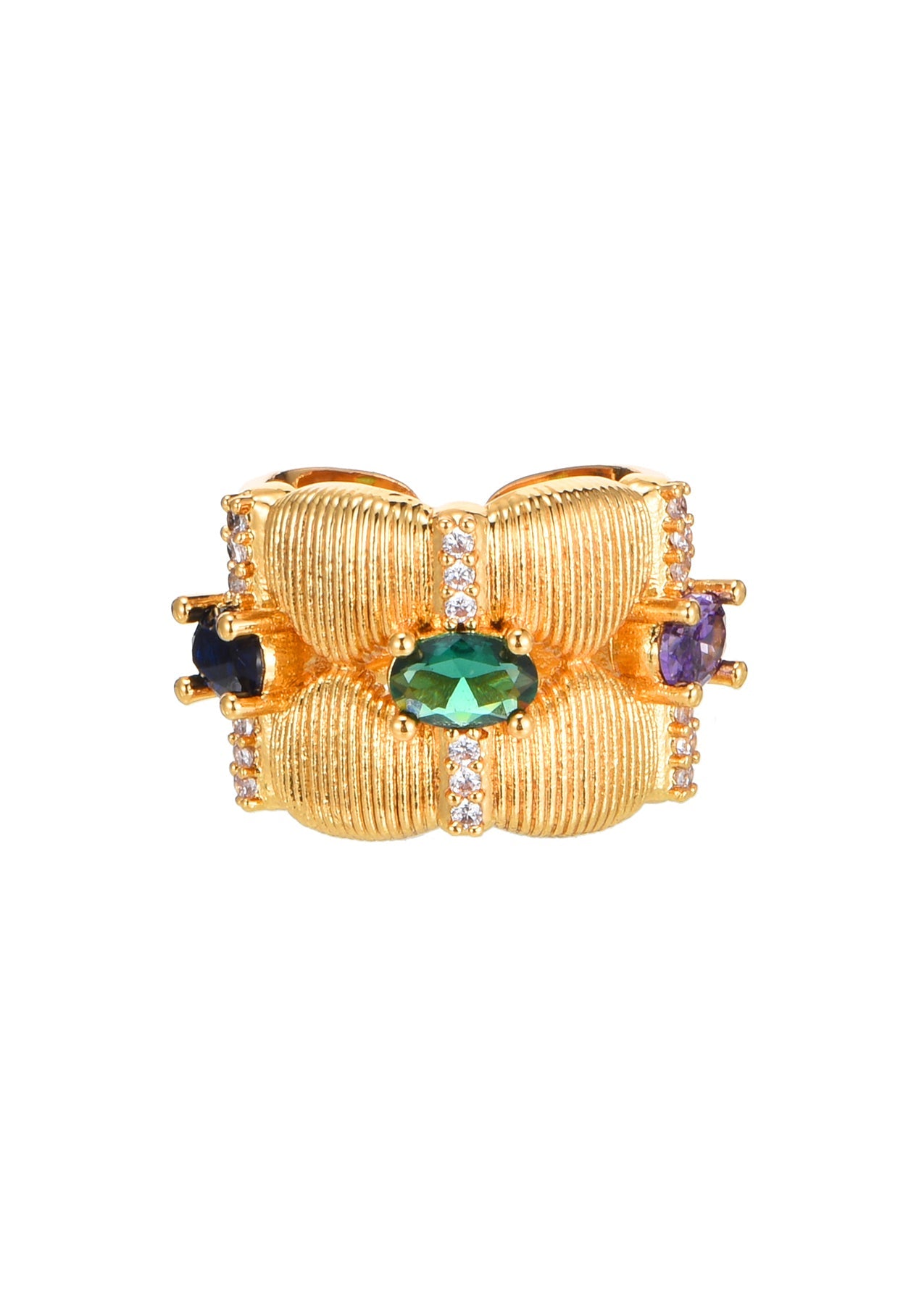 Amanda Vintage-Ring mit farbigen Steinen