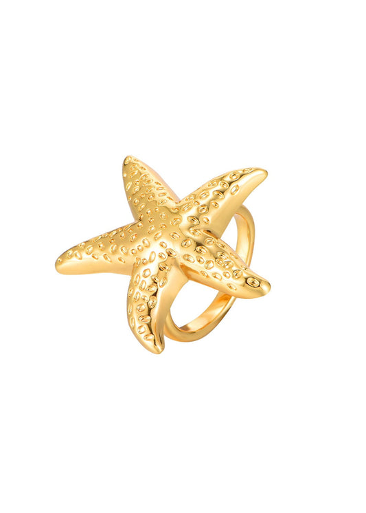 Anello dorato Natalia Starfish