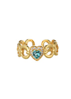 Sacre Tiffany Goldener Ring mit blauem Herz