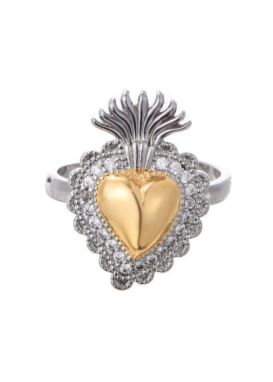 Anello Sacre Coeur Ardent Heart in argento dorato