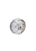 Verstellbarer silberner Uhrenring „Midnight O'Clock Butterfly“