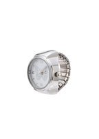 Verstellbarer silberner Uhrenring „Midnight O'Clock Butterfly“