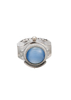 Midnight O'Clock Blue Night Verstellbarer silberner Uhrenring