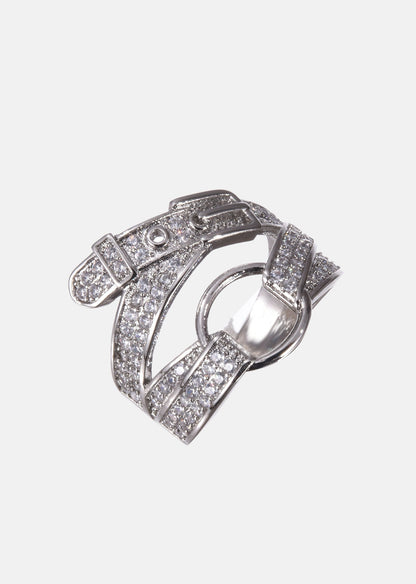 Sparkling Bow Gemstone Ring