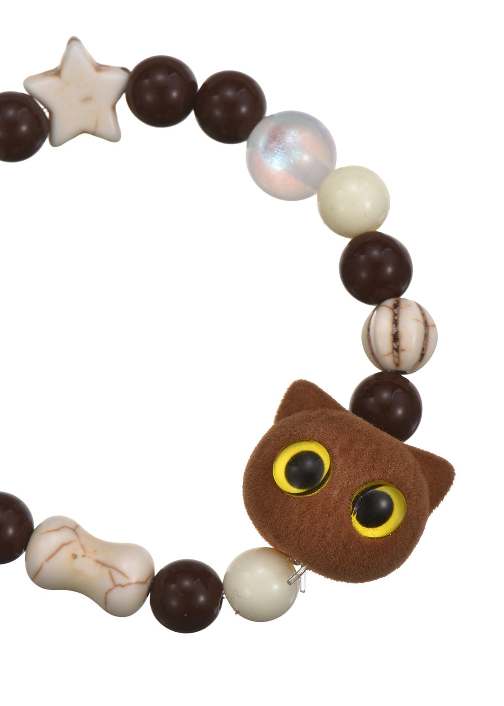 Schokoladencremefarbenes Katzenarmband
