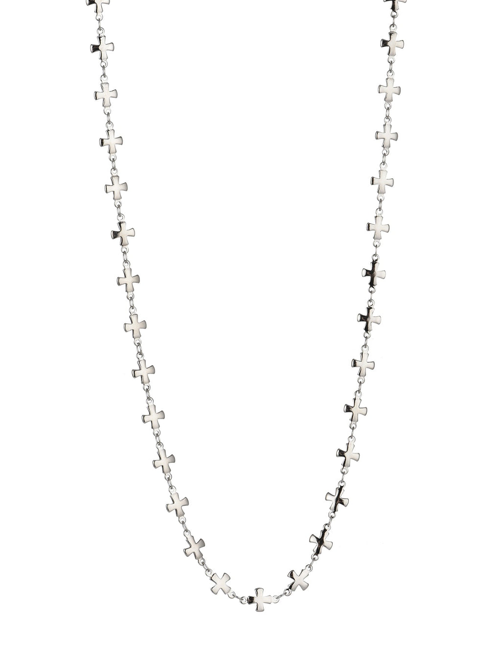 Collana lunga in argento con croce paolina