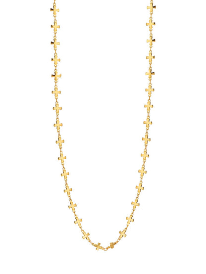Pauline Cross Golden Long Necklace