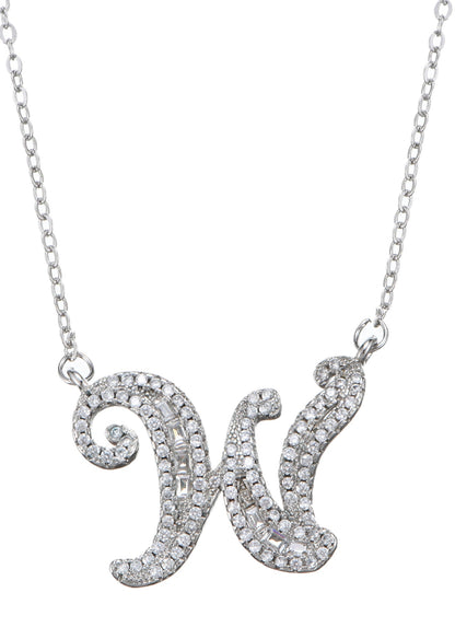 Alphabet Initial Letter Gemstone Necklace