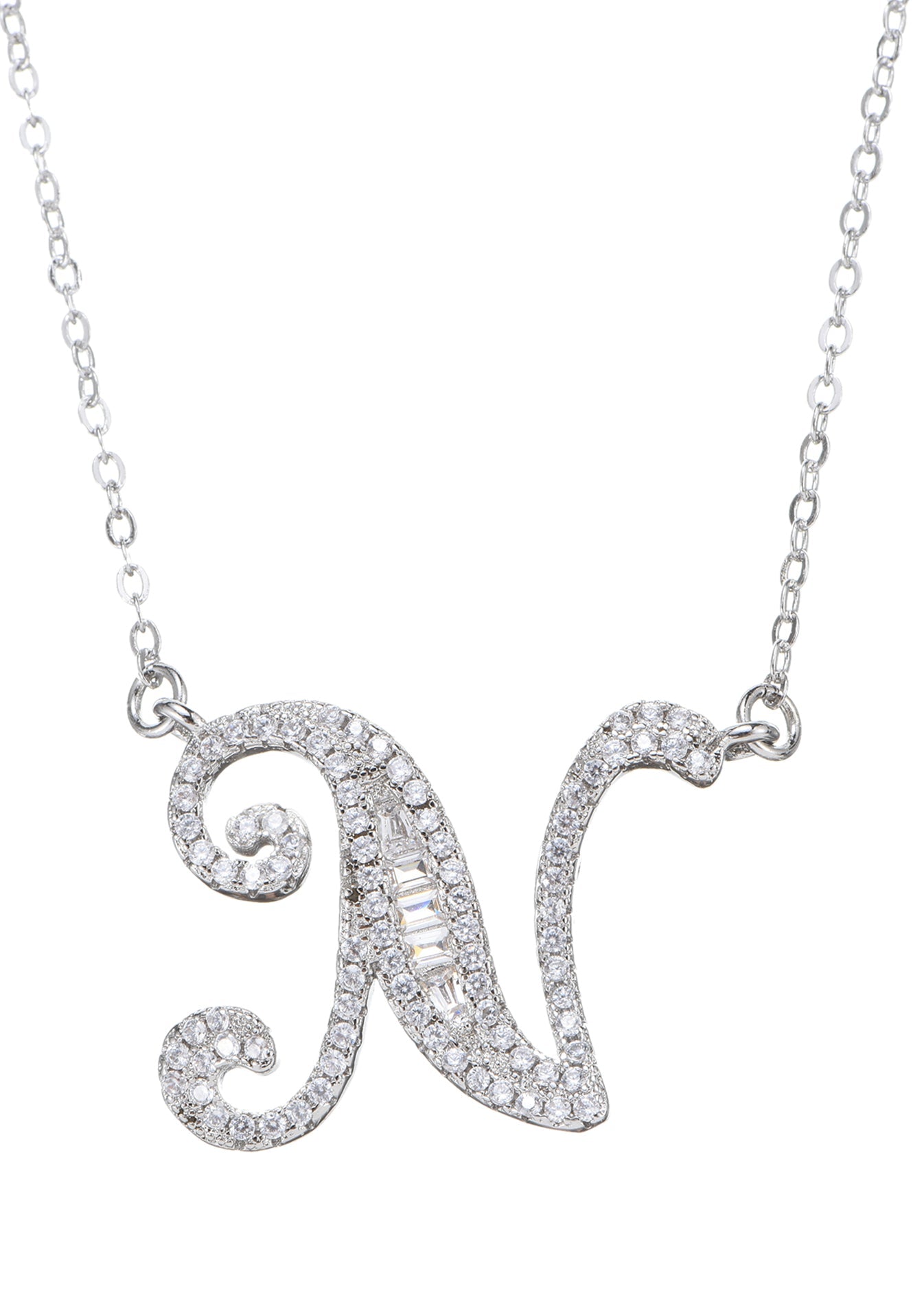 Alphabet Initial Letter Gemstone Necklace