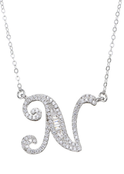 Alphabet Initial Letter Gemstone Necklace