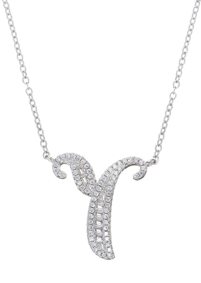 Alphabet Initial Letter Gemstone Necklace