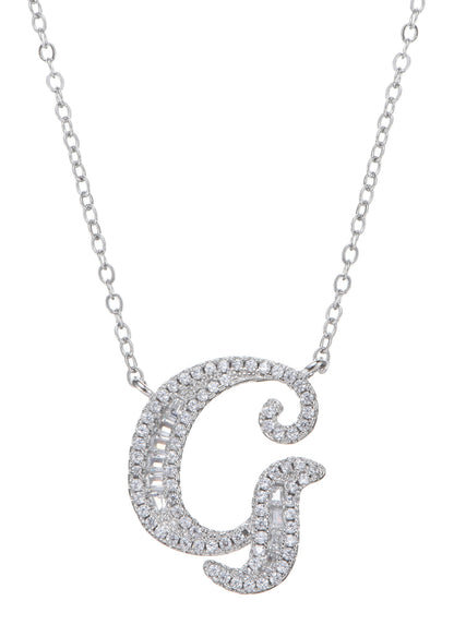 Alphabet Initial Letter Gemstone Necklace