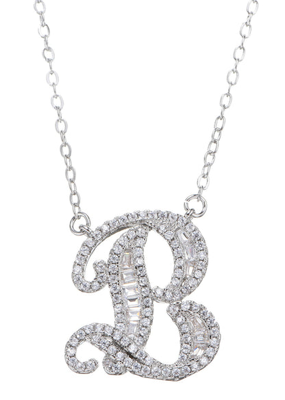 Alphabet Initial Letter Gemstone Necklace