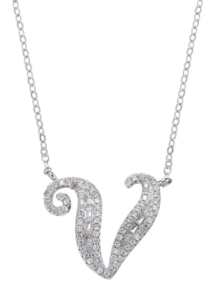 Alphabet Initial Letter Gemstone Necklace