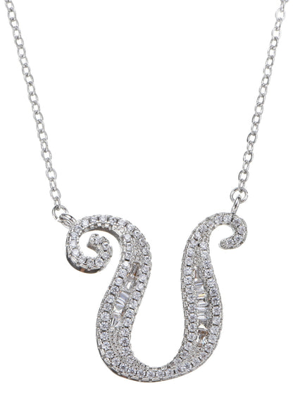 Alphabet Initial Letter Gemstone Necklace