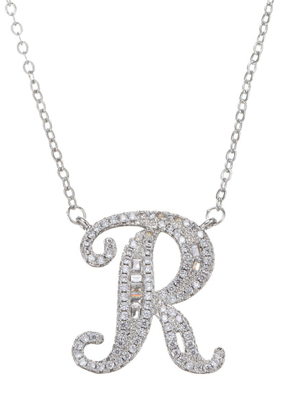 Alphabet Initial Letter Gemstone Necklace