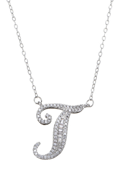 Alphabet Initial Letter Gemstone Necklace
